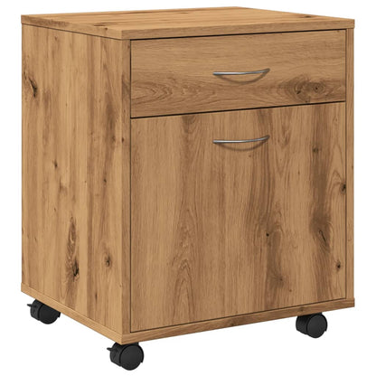 Armadietto con Ruote Rovere Artigianale 45x38x54 cm Truciolato