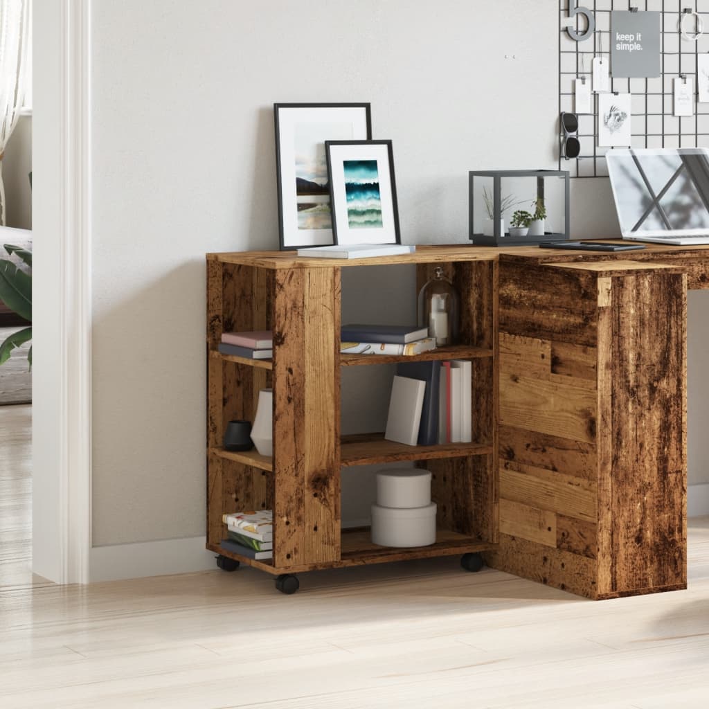 Mobiletto con Ruote Legno Antico 60x35x75 cm Legno Multistrato