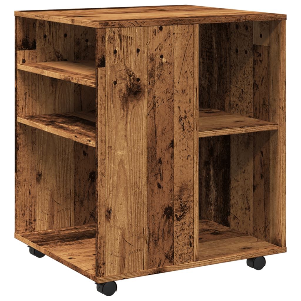 Armadietto con Ruote Legno Antico 60x53x72cm in Truciolato