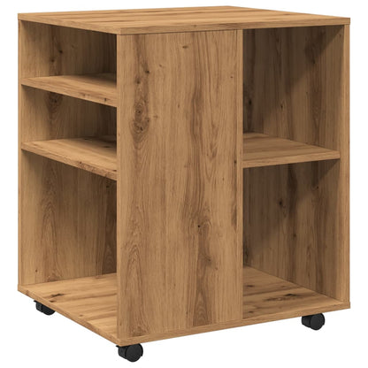 Armadietto con Ruote Rovere Artigianale 60x53x72 cm Truciolato