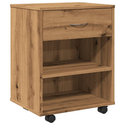 Armadietto con Ruote Rovere Artigianale 46x36x59 cm Truciolato