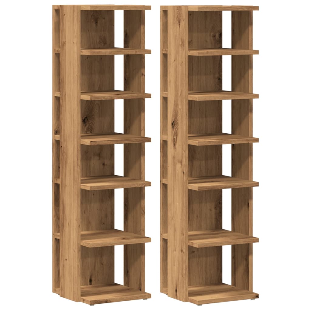 Scarpiere 2 pz Rovere Artigianale 28x27x102 cm in Truciolato