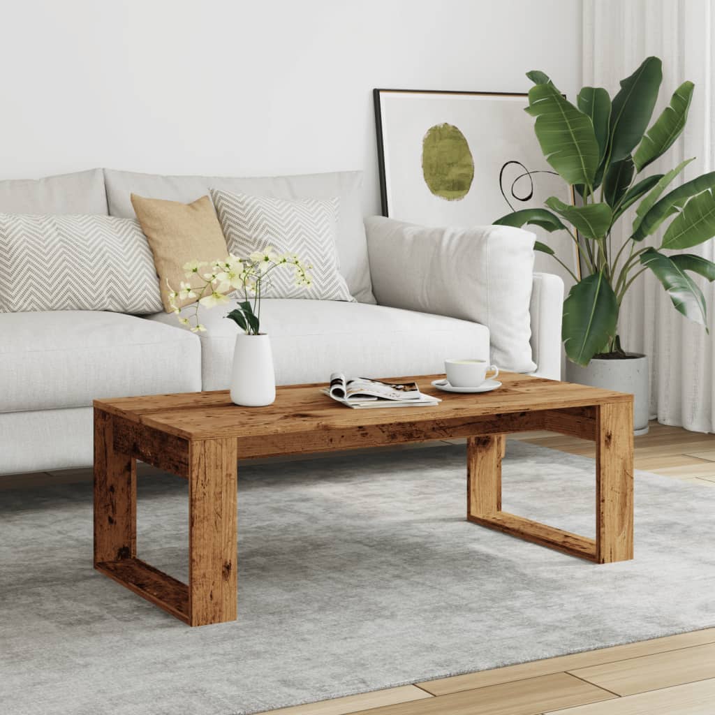 Tavolino da Salotto Legno Antico 102x50x35 cm in Truciolato