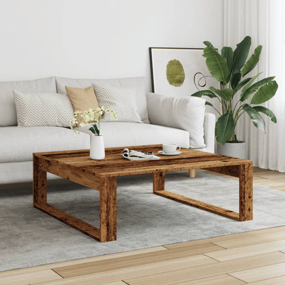 Tavolino Salotto Legno Antico 100x100x35 cm in Truciolato