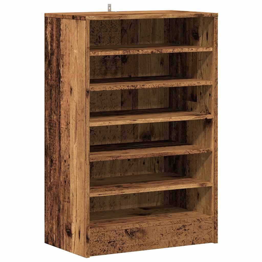 Scarpiera Legno Antico 60x35x92 cm in Legno Multistrato