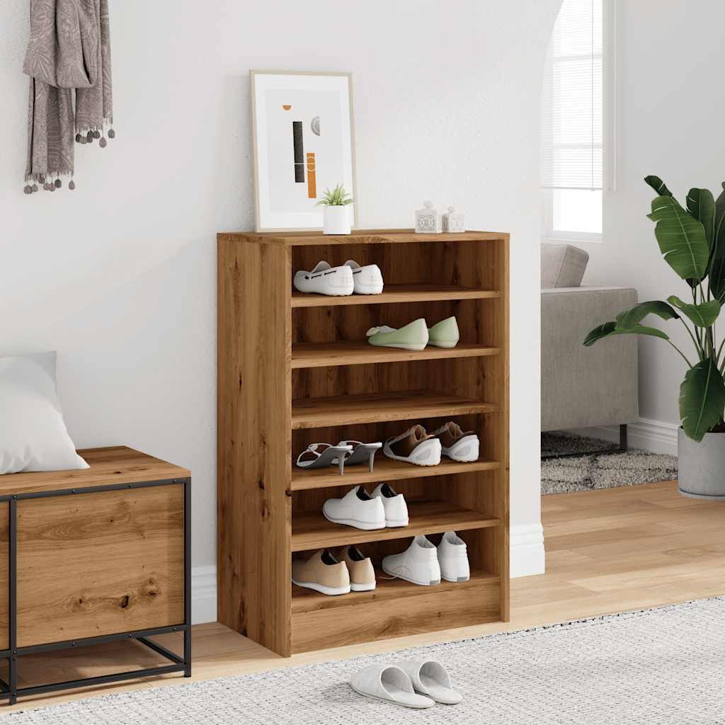 Scarpiera Rovere Artigianale 60x35x92 cm in Legno Multistrato