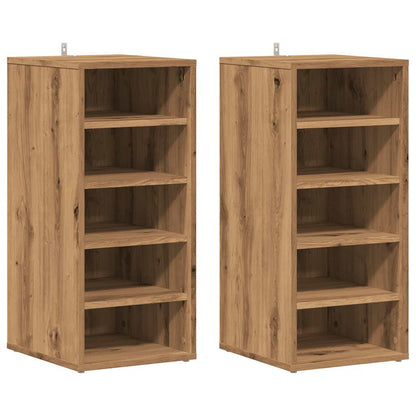 Scarpiere 2 pz Rovere Artigianale 32x35x70 cm in Truciolato