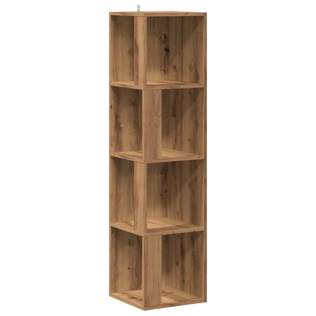 Scaffale Angolare Rovere Artigianale 33x33x132 cm in Truciolato