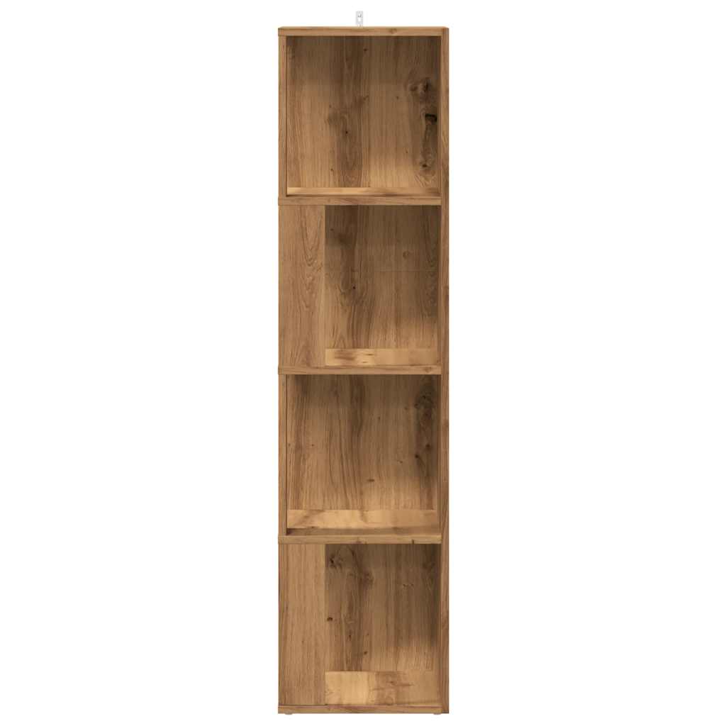 Scaffale Angolare Rovere Artigianale 33x33x132 cm in Truciolato