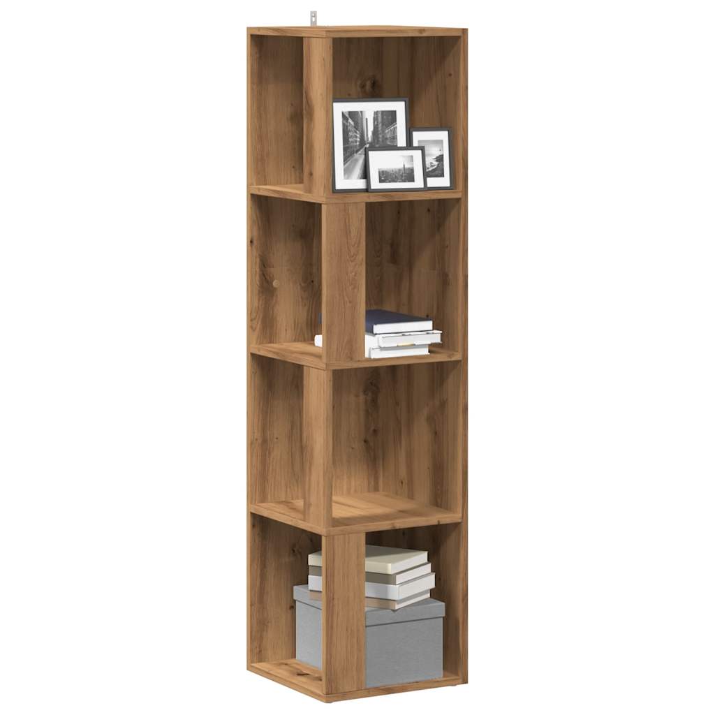 Scaffale Angolare Rovere Artigianale 33x33x132 cm in Truciolato