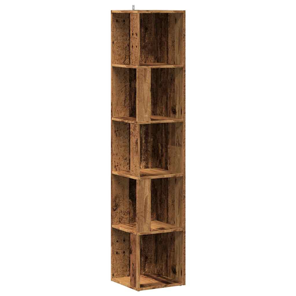 Mobile Angolare Legno Antico 33x33x165 cm in Truciolato