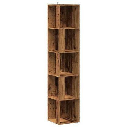 Mobile Angolare Legno Antico 33x33x165 cm in Truciolato