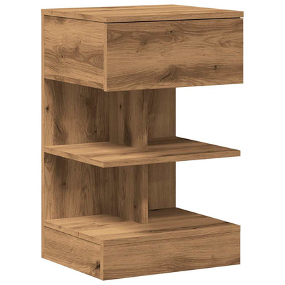 Comodino Rovere Artigianale 40x35x65 cm in Legno Multistrato