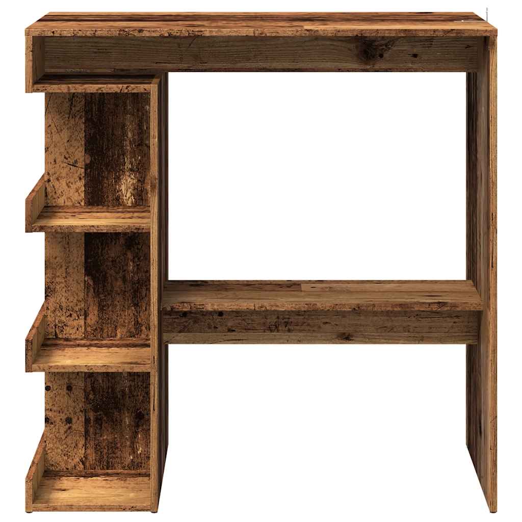 Tavolo Bar con Ripiani Legno Antico 100x50x101,5 cm Truciolato