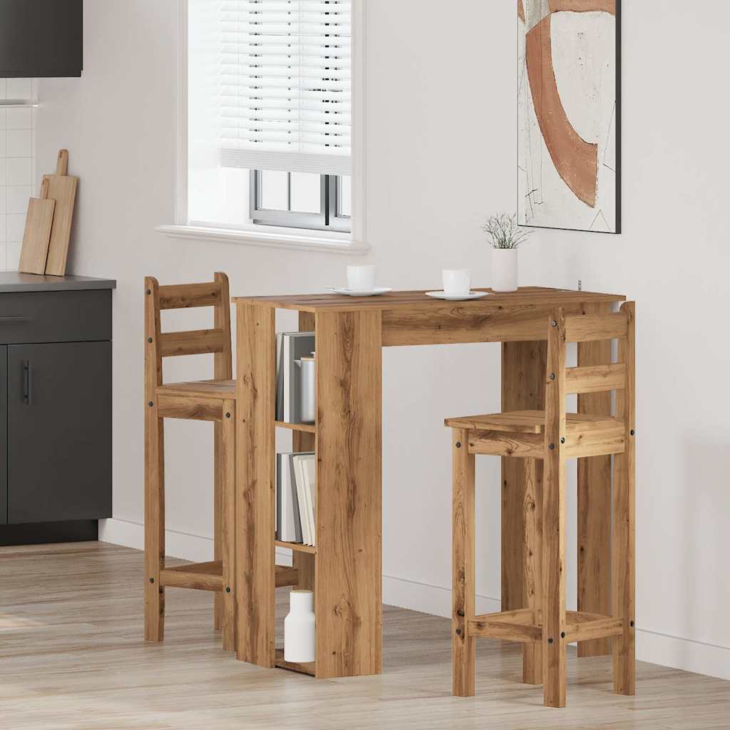Tavolo Bar Ripiano Rovere Artigianale 102x50x103,5cm Truciolato