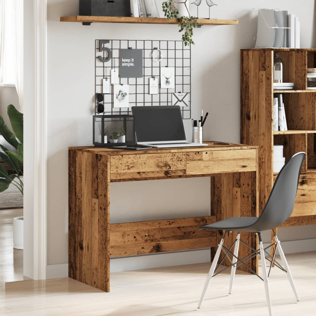 Scrivania Legno Antico 101x50x76,5 cm in Legno Multistrato