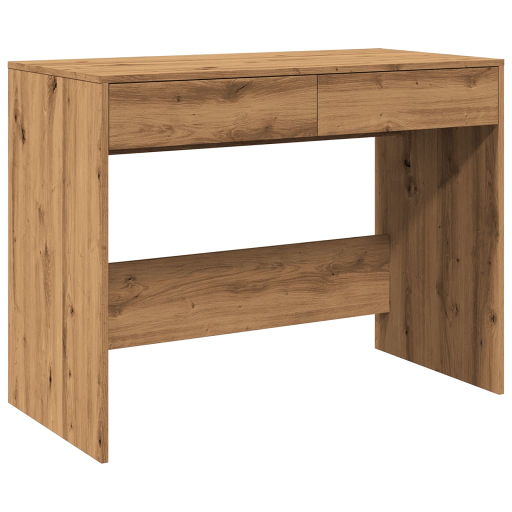 Scrivania Rovere Artigianale 101x50x76,5cm in Legno Multistrato