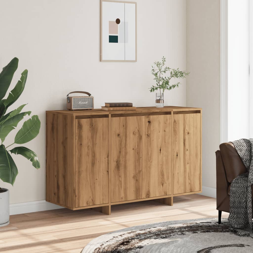 Credenza Rovere Artigianale 120x41x75 cm in Legno Multistrato