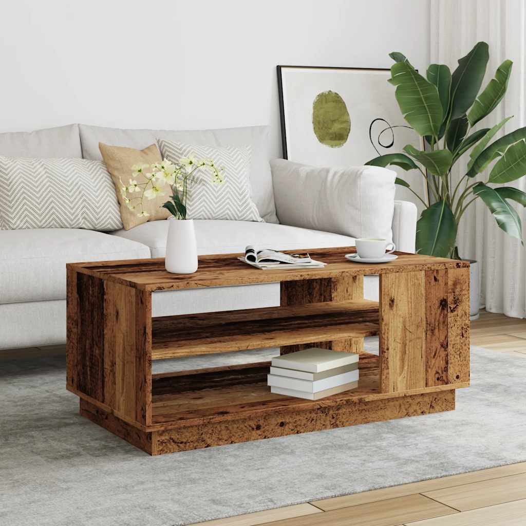 Tavolino da Salotto Legno Antico 102x55x43 cm Legno Multistrato