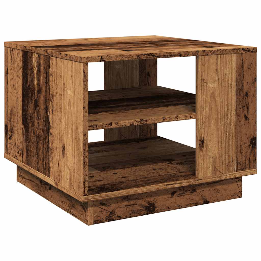 Tavolino da Salotto Legno Antico 55x55x42 cm Legno Multistrato