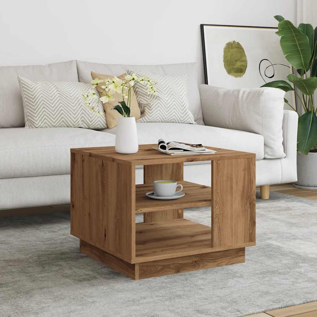 Tavolino da Salotto Artigianale 55x55x42 cm Legno Multistrato