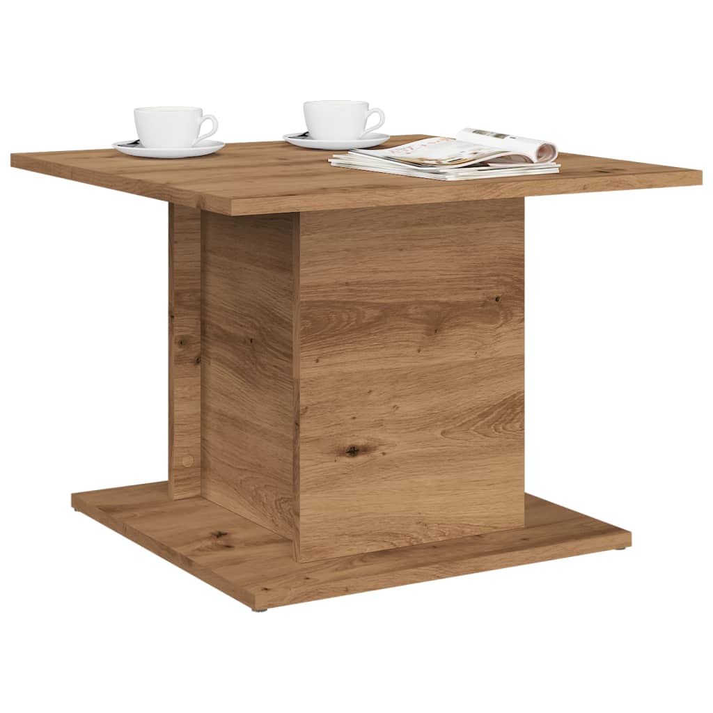 Tavolino Salotto Rovere Artigianale 55,5x55,5x40 cm Truciolato