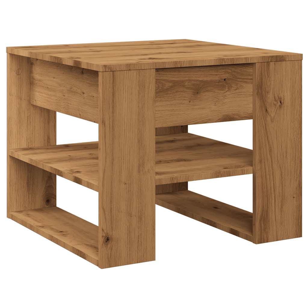 Tavolino Salotto Rovere Artigianale 55,5x55x45 cm in Truciolato