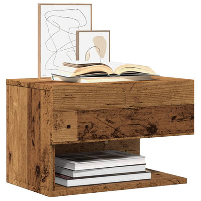 Comodini da Parete 2pz Legno Antico
