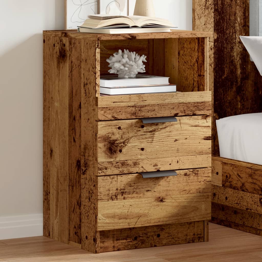 Comodini Legno Antico 2 pz 40x36x65 cm in Legno Multistrato
