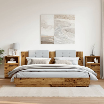 Comodini Legno Antico 2 pz 40x36x65 cm in Legno Multistrato