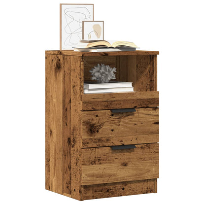 Comodini Legno Antico 2 pz 40x36x65 cm in Legno Multistrato