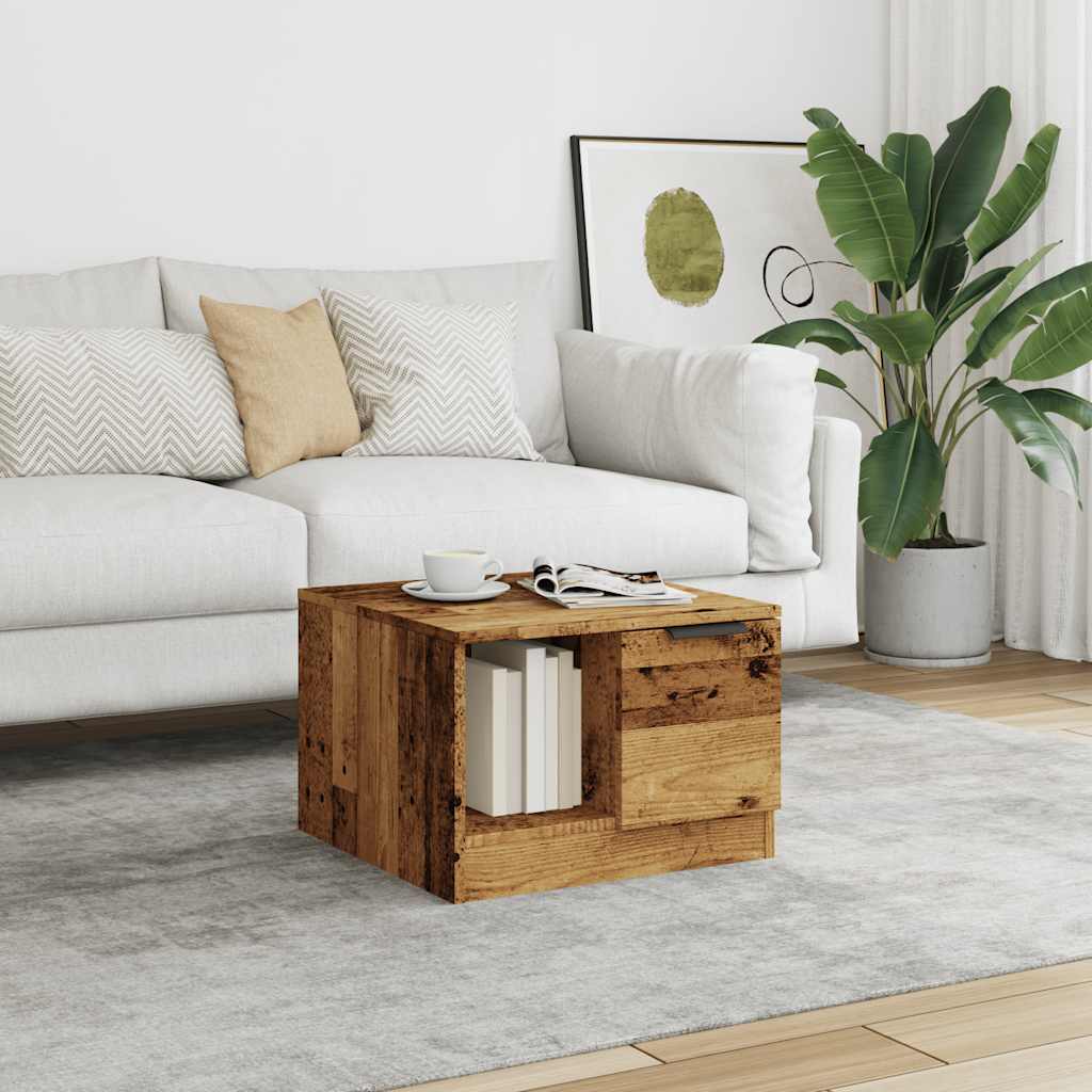 Tavolino da Salotto Legno Antico 50x50x36 cm Legno Multistrato