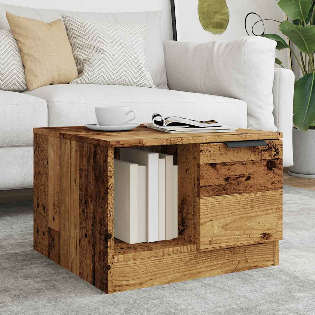 Tavolino da Salotto Legno Antico 50x50x36 cm Legno Multistrato