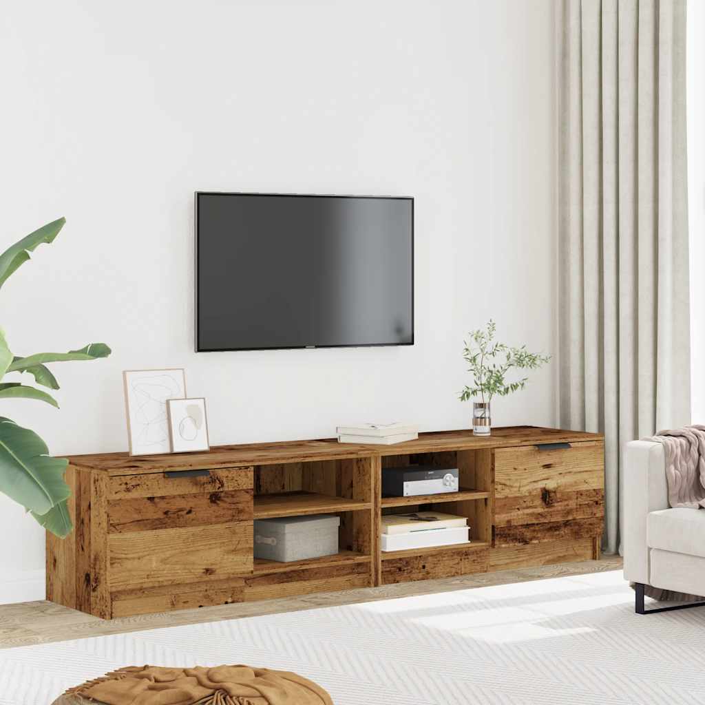 Mobili Porta TV 2 pz Legno Vecchio 80x35x36,5 cm in Truciolato