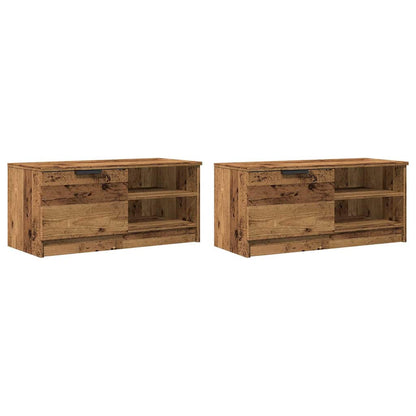 Mobili Porta TV 2 pz Legno Vecchio 80x35x36,5 cm in Truciolato
