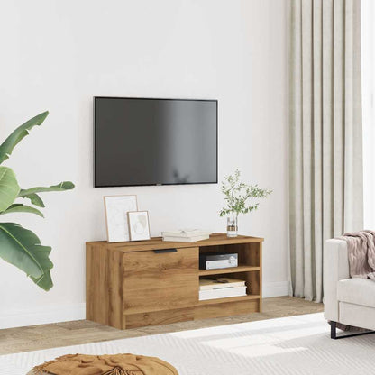 Mobile Porta TV Rovere Artigianale 80x35x36,5 cm in Truciolato