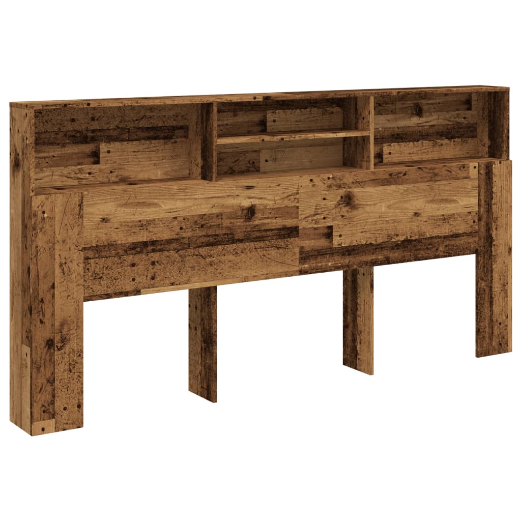 Testiera con Contenitore Legno Antico 200x19x103,5cm Truciolato