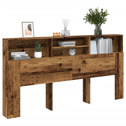 Testiera con Contenitore Legno Antico 200x19x103,5cm Truciolato