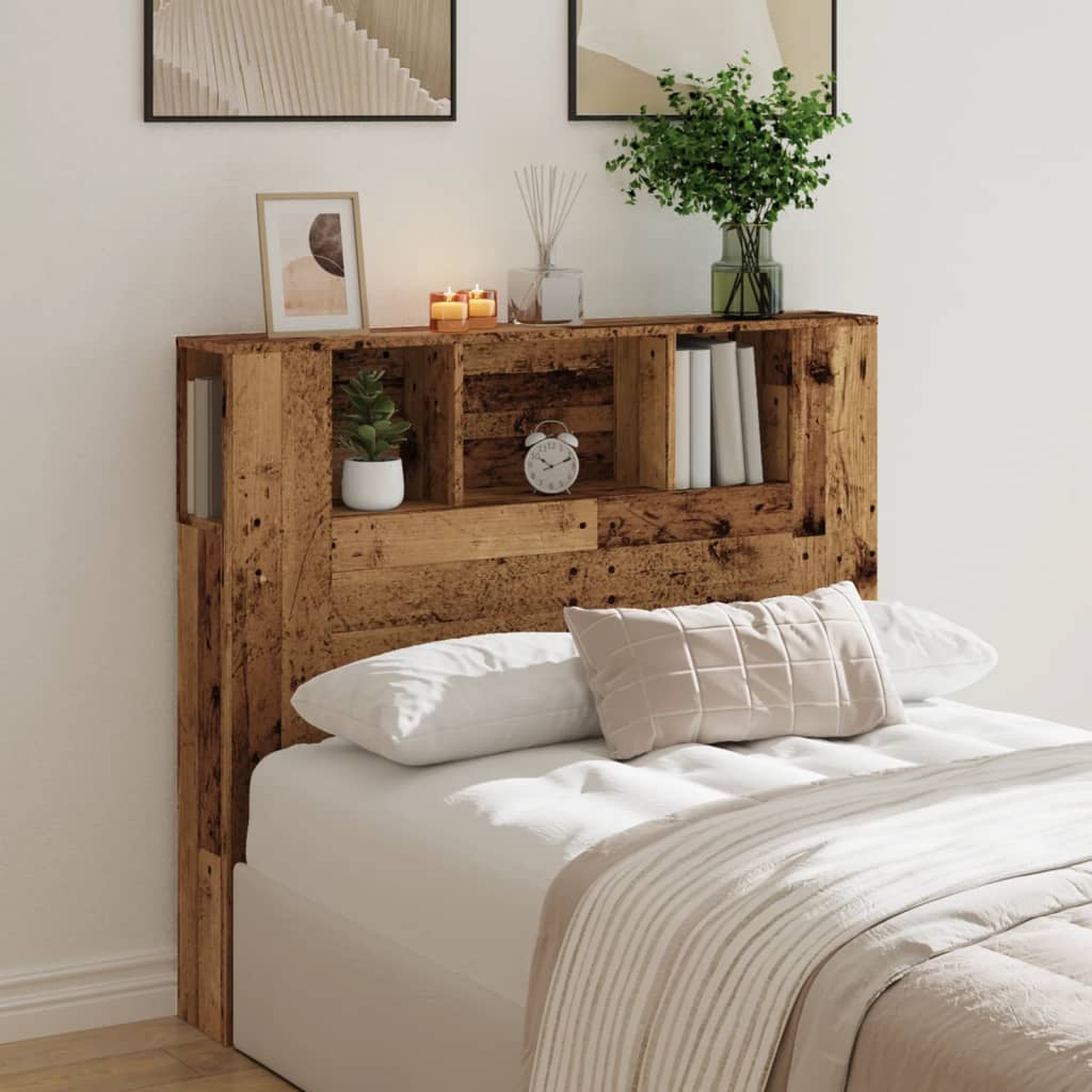 Testiera con Contenitore Legno 120x19x104,5 cm in Multistrato