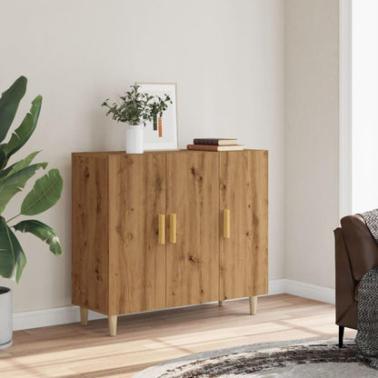 Credenza Rovere Artigianale 90x34x80 cm in Legno Multistrato