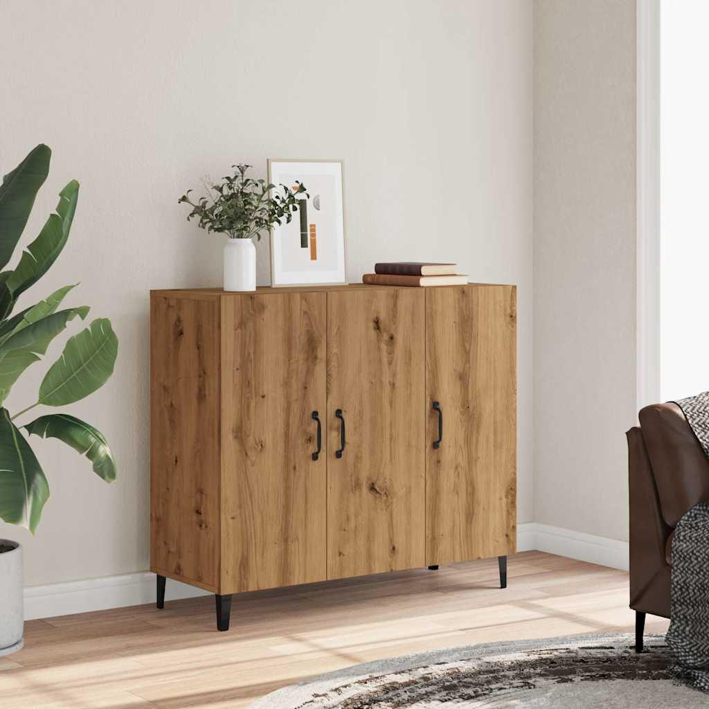 Credenza Rovere Artigianale 90x34x80 cm in Legno Multistrato