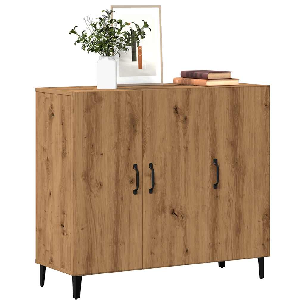 Credenza Rovere Artigianale 90x34x80 cm in Legno Multistrato