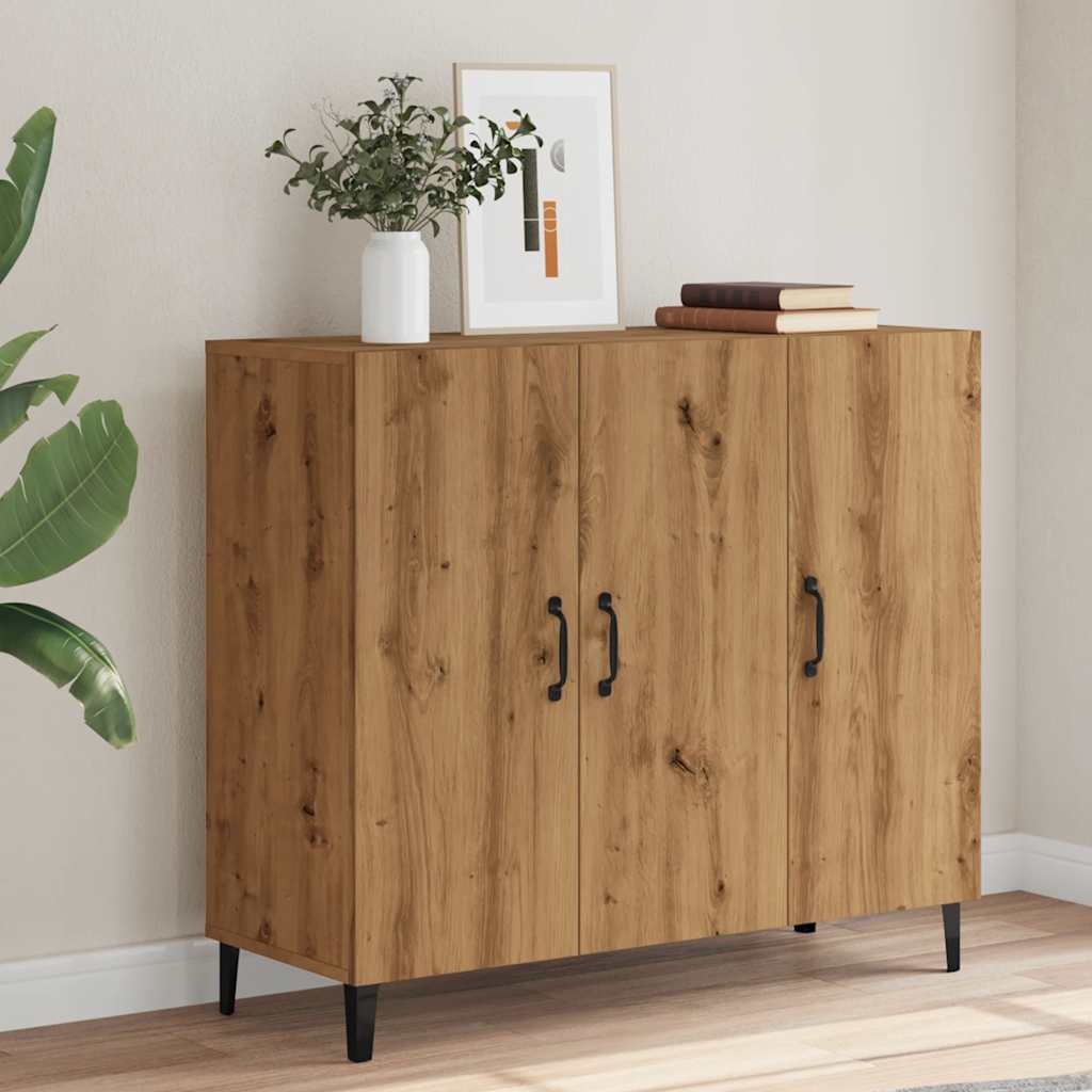 Credenza Rovere Artigianale 90x34x80 cm in Legno Multistrato