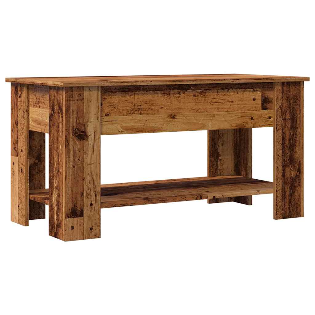 Tavolino da Salotto Legno Vecchio 101x49x52 cm in Truciolato
