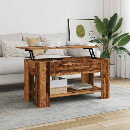Tavolino da Salotto Legno Vecchio 101x49x52 cm in Truciolato