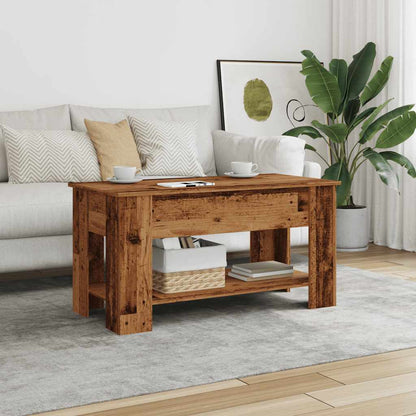 Tavolino da Salotto Legno Vecchio 101x49x52 cm in Truciolato