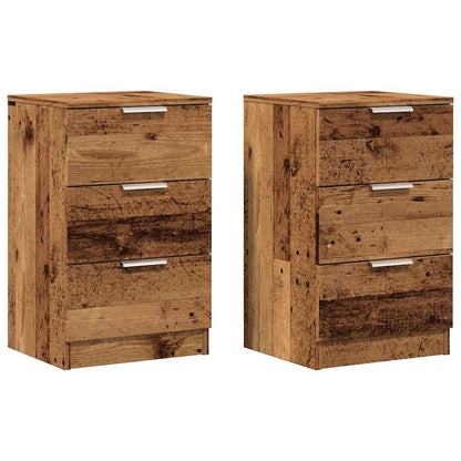 Comodini Legno Antico 2 pz 40x36x65 cm in Legno Multistrato
