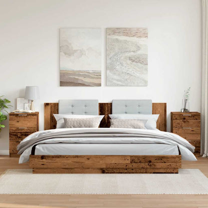 Comodini Legno Antico 2 pz 40x36x65 cm in Legno Multistrato