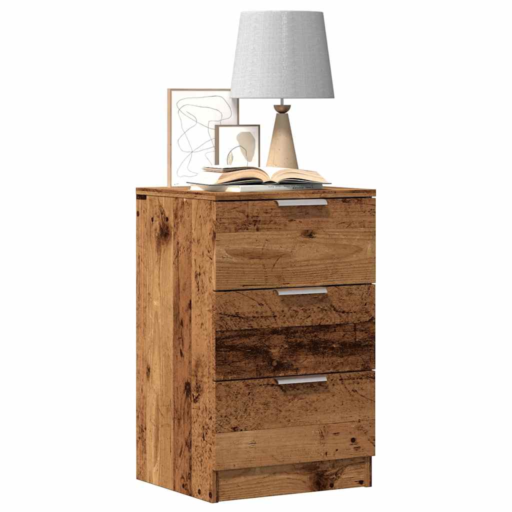 Comodini Legno Antico 2 pz 40x36x65 cm in Legno Multistrato
