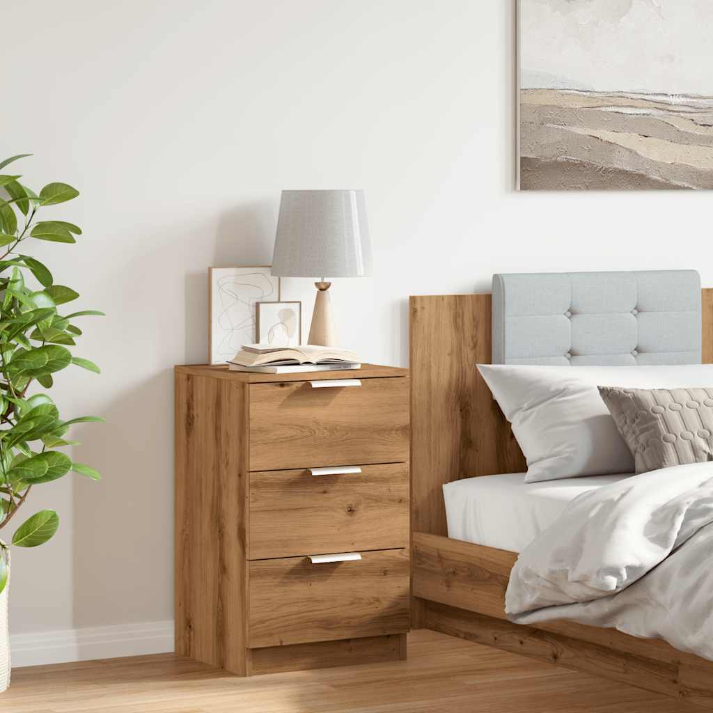 Comodino Rovere Artigianale 40x36x65 cm in Legno Multistrato